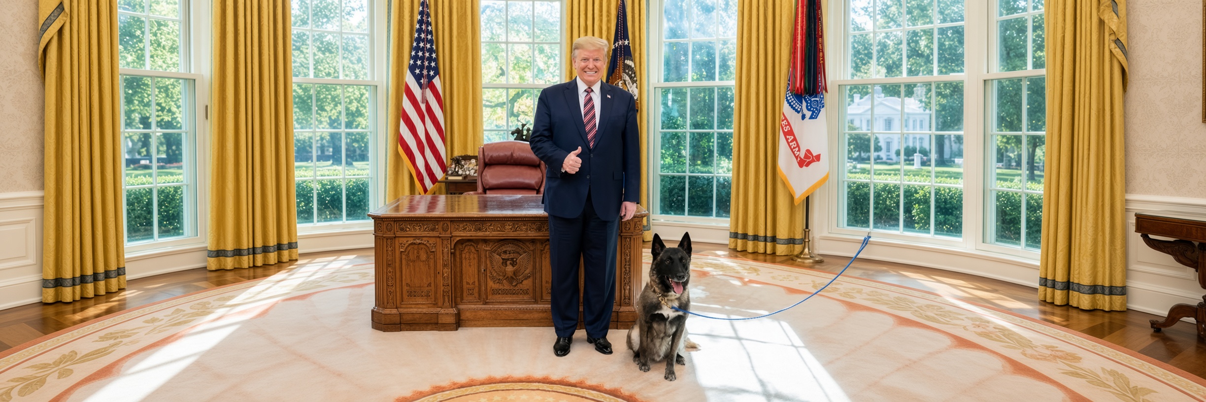 First Trump Doggy in the Oval Office